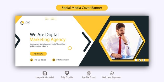 Kreative Corporate Business Marketing Social Media Facebook-Cover-Banner-Post-Design-Vorlage