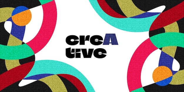 Kreative Cover- oder Banner-Design-Vorlage mit modernem und minimalem Stil für Identitätsbranding, Werbung oder Werbung Abstraktes Layout-Design mit dynamischen und farbenfrohen Elementen