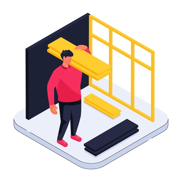 Kreative Design-Illustration von Holzplatten