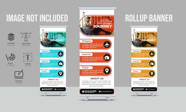 Vektor kreative designvorlage für moderne roll-up-banner