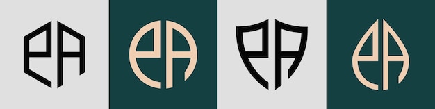 Vektor kreative einfache anfangsbuchstaben pa logo designs bundle