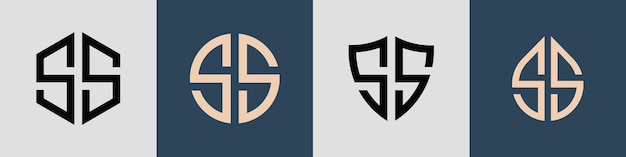 Kreative einfache initial letters ss logo designs bundle