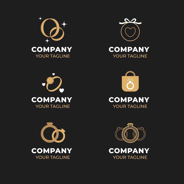 Kreative flache Design Ring Logo Vorlagen