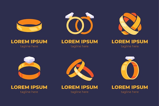 Kreative flache design ring logo vorlagen