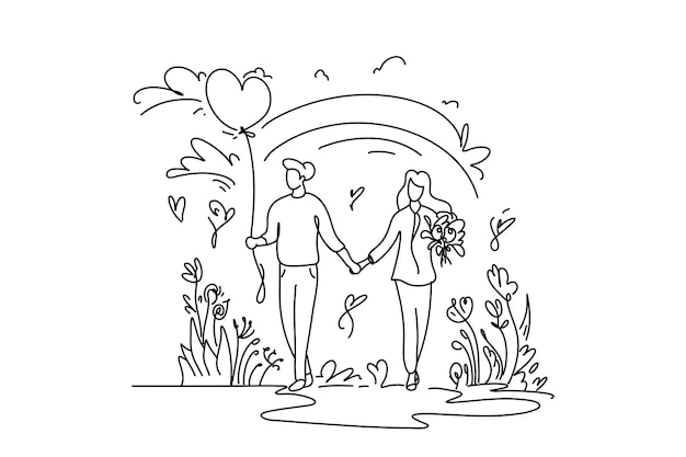 Kreative flache illustration zum valentinstag ideal für web- und werbeprojekte