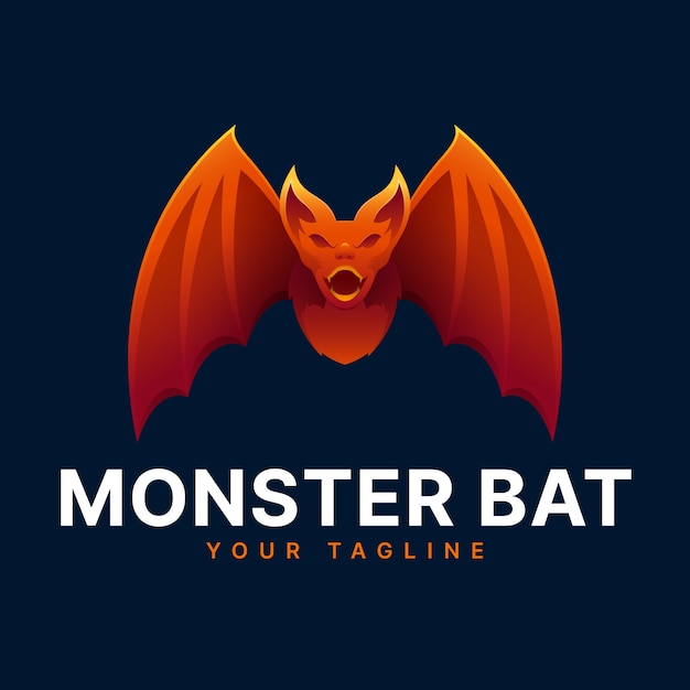 Kreative Fledermaus-Logo-Vorlage mit Farbverlauf