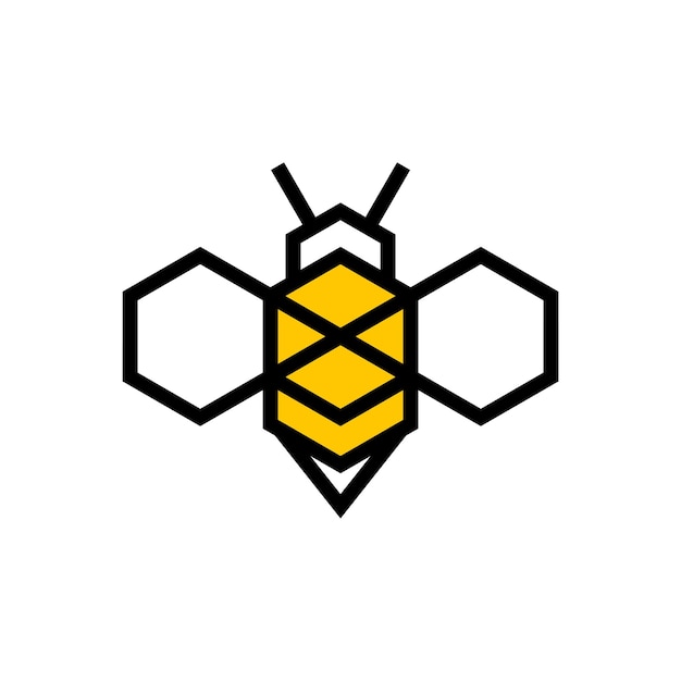 Kreative geometrische biene-logo-design-vorlage