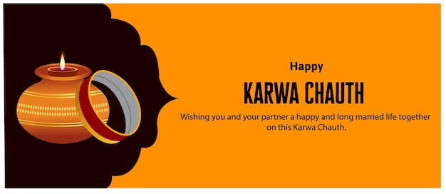 Kreative glückliche karwa chauth indische festivalfeier-vektorillustration