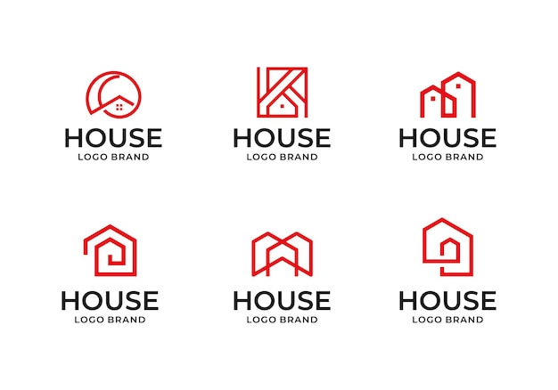 Kreative hauslogo-icon-design-kollektion