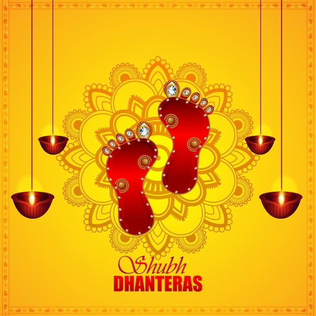 Kreative illustration der glücklichen dhanteras-feier-grußkarte