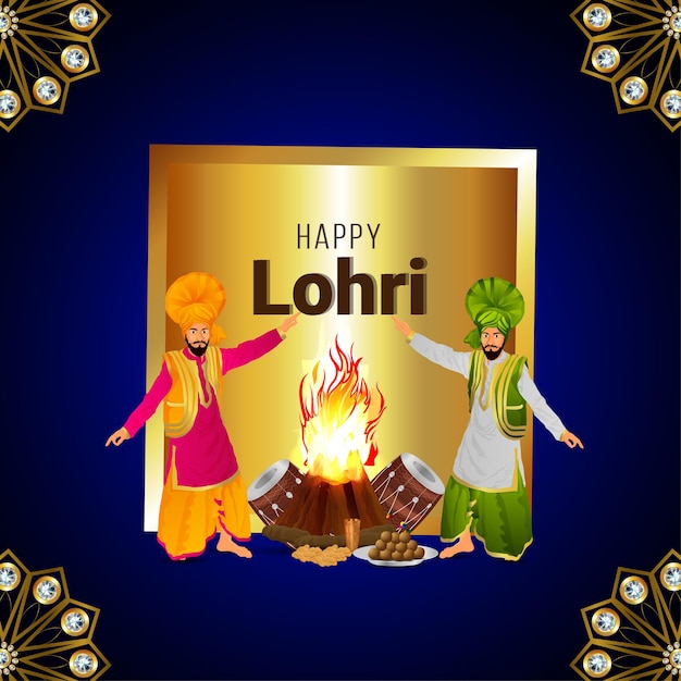 Kreative illustration für glückliche lohri feier