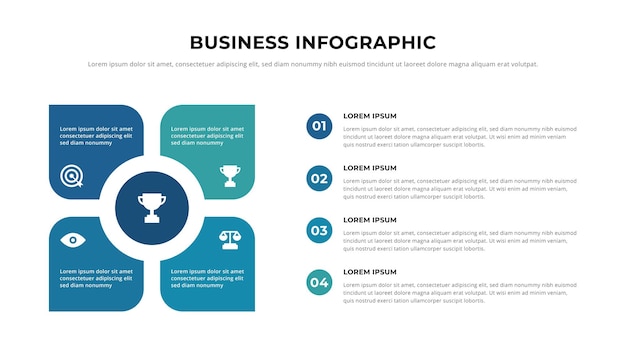 Kreative Infografik-Vorlage in 4 Schritten