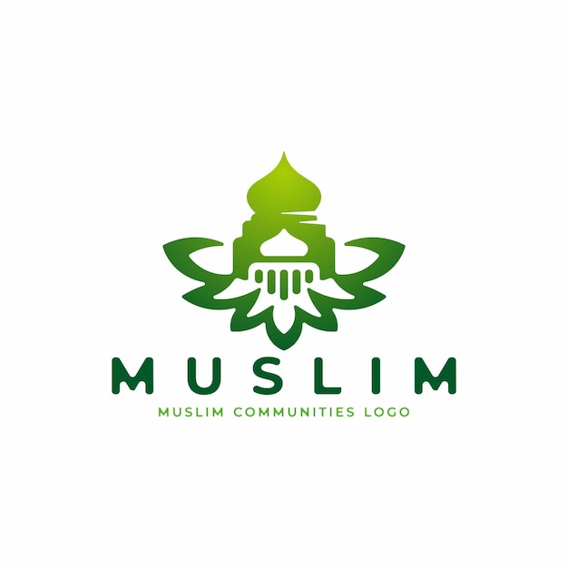 Kreative islamische logo-designvorlage für das logo der grünen moschee