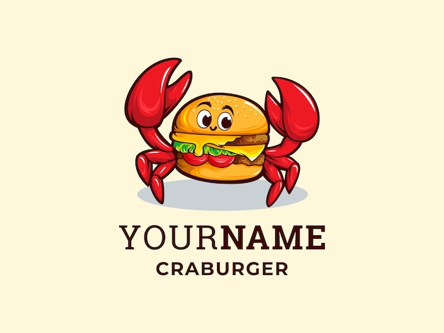 Kreative krabbenburger-logoschablone