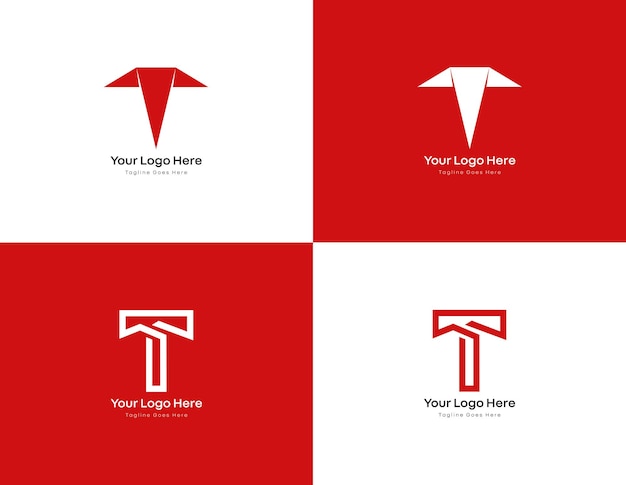 Kreative logo-design-ideen mit dem buchstaben t für technology tie fashion clothing und andere