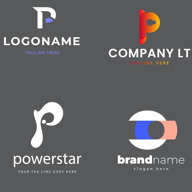 Kreative Logo-Kollektionen mit dem Buchstaben P