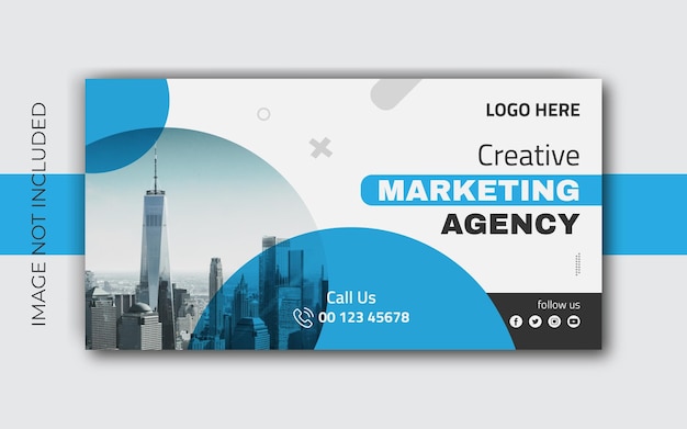 Kreative Marketingagentur-Banner-Vorlage und Social-Media-Vektor oder digitales Banner-Design