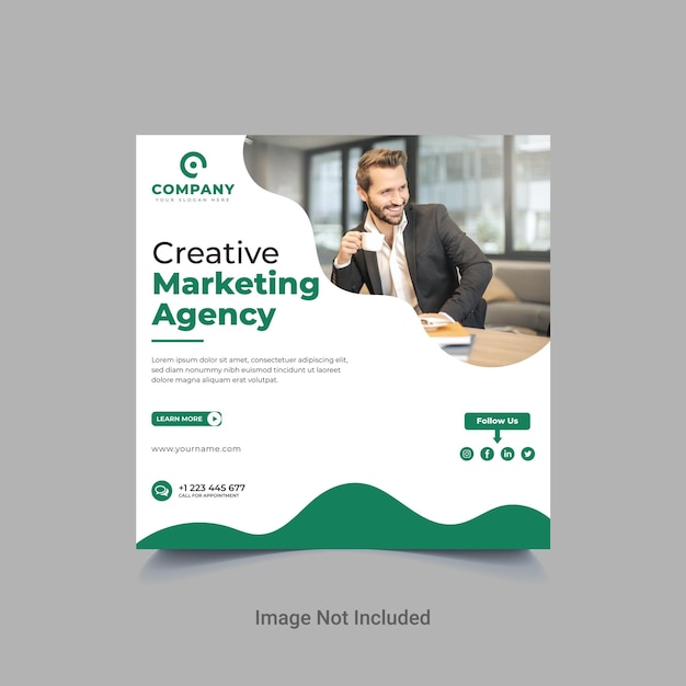 Kreative Marketingagentur für soziale Medien und Instagram Post Design.