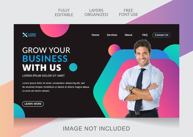 Kreative Marketingagentur Landing Page Design bearbeitbare Vorlage