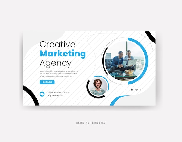 Kreative Marketingagentur YouTube-Thumbnail-Design Premium-Vektor
