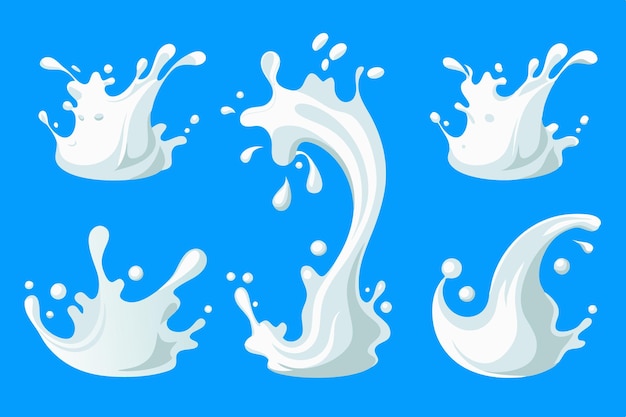 Kreative Milch-Splash-Vektorentwürfe