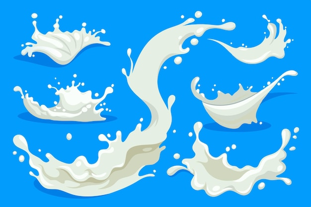 Kreative Milch-Splash-Vektorentwürfe