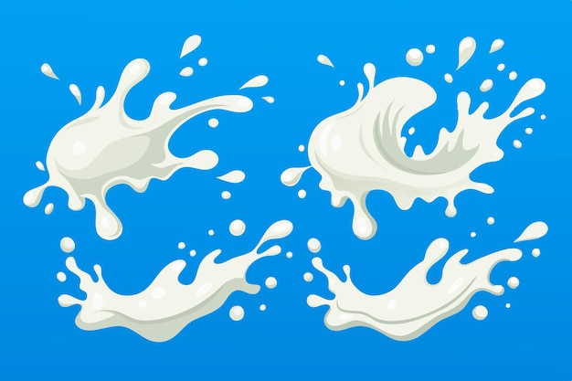 Kreative Milch-Splash-Vektorentwürfe