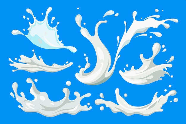 Kreative Milch-Splash-Vektorentwürfe