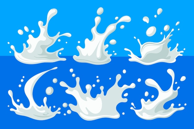 Kreative Milch-Splash-Vektorentwürfe