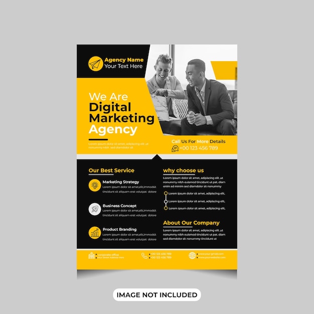 Kreative moderne digitale marketingagentur flyer- oder posterdesignvorlage