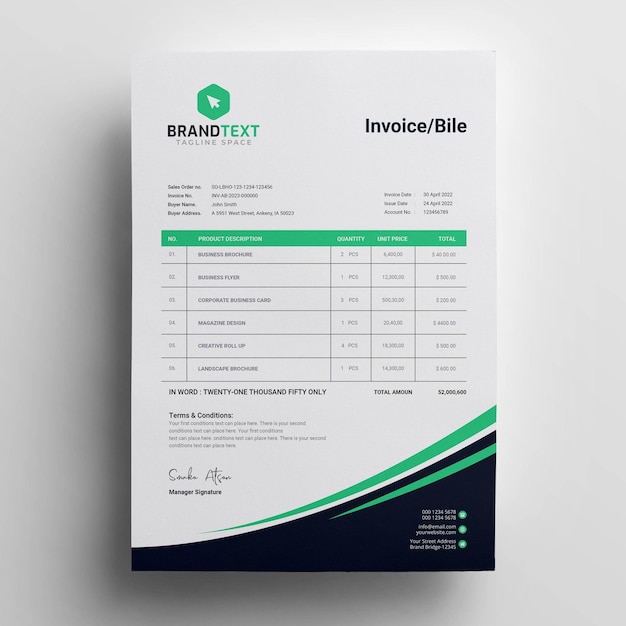 Kreative moderne rechnungsgeschäftsvorlage