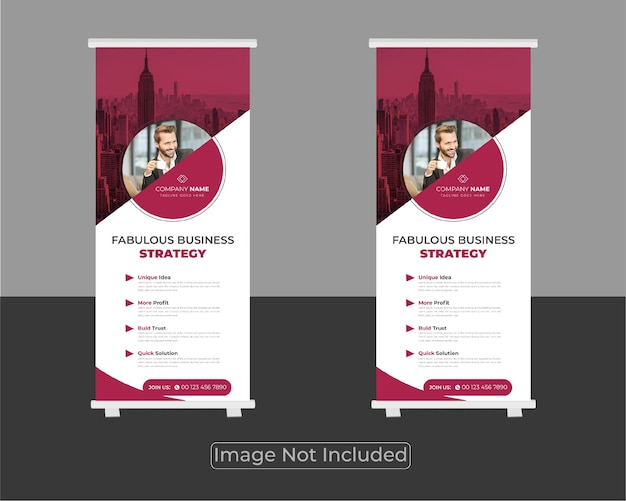 Kreative moderne roll-up-banner-designvorlage oder professionelle einzigartige formen