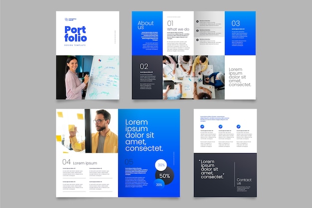 Kreative Portfolio-Vorlagen mit Farbverlauf