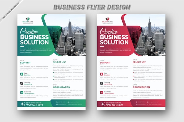 Kreative professionelle business-flyer-designvorlage mit abstrakten formen