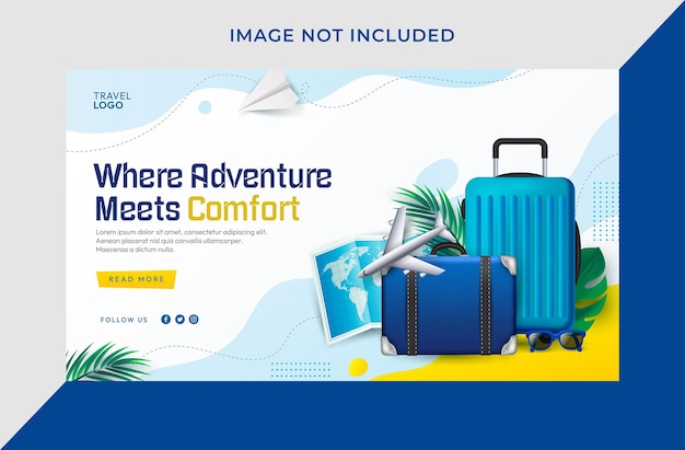 Kreative Reise-Konzept-Banner Erhöhen Sie Ihr Reise-Banner und Reise-Tourismus-Anzeigen-Vorlage