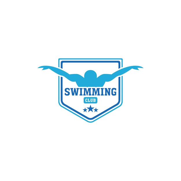 Vektor kreative schwimmsport-emblem-logo-design-vektorillustration-idee