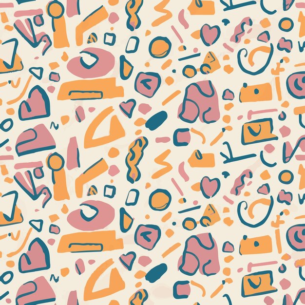 Kreative Spaß-Linien-Droodles Vektor-Illustration nahtloses Muster-Design