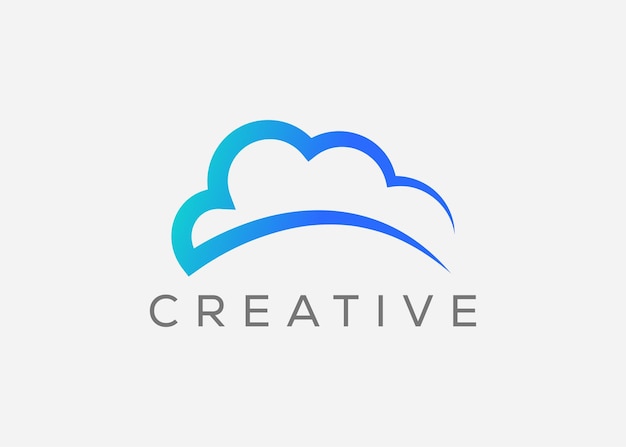Kreative und minimale Cloud-Vektor-Logo-Design-Vorlage für das Cloud-Logo