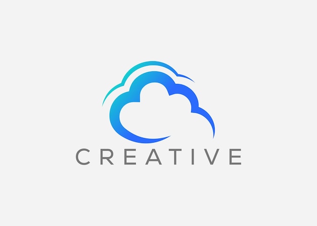 Kreative und minimale Cloud-Vektor-Logo-Design-Vorlage für das Cloud-Logo