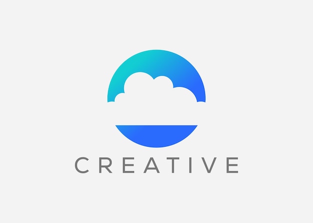 Kreative und minimale Cloud-Vektor-Logo-Design-Vorlage für das Cloud-Logo