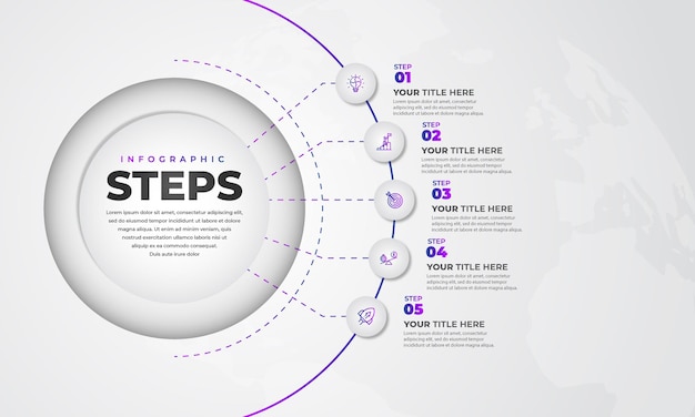 Kreative verlaufsinfografik mit schritten