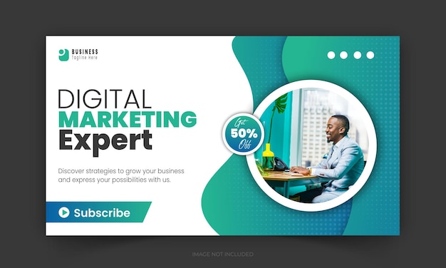 Kreative YouTube-Video-Thumbnail- und Social-Media-Cover-Web-Banner-Design-Vorlage für Unternehmen