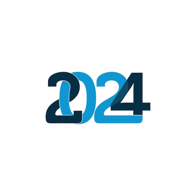 kreativer 2024-Brief mit Glühbirnen-Logo-Vektorsymbol-Vorlage