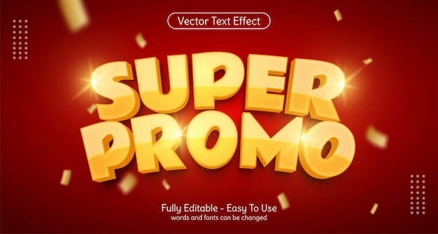 Kreativer 3D-Text Super Promo, bearbeitbare Stileffektvorlage
