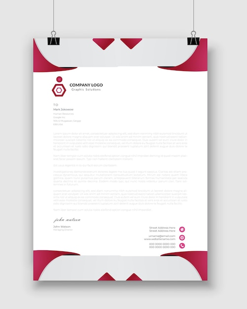 kreativer Abstract professioneller Corporate moderner Geschäftsvorschlag Briefkopf Design Vorlage