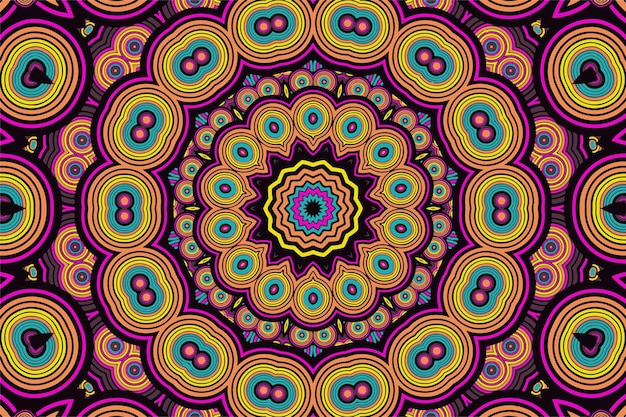 Kreativer abstrakter Hintergrund mit einem schönen fraktalen Ornament und einem komplizierten Stern in der Mitte der Komposition