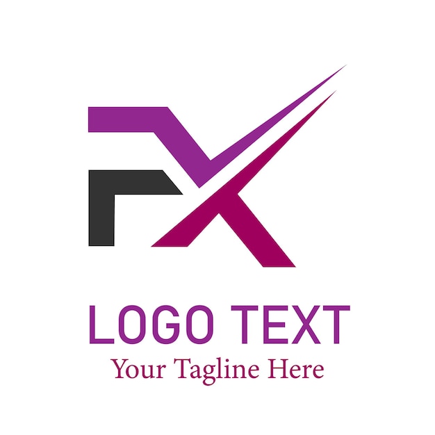 Kreativer buchstabenfx-logo-design-vektorbild