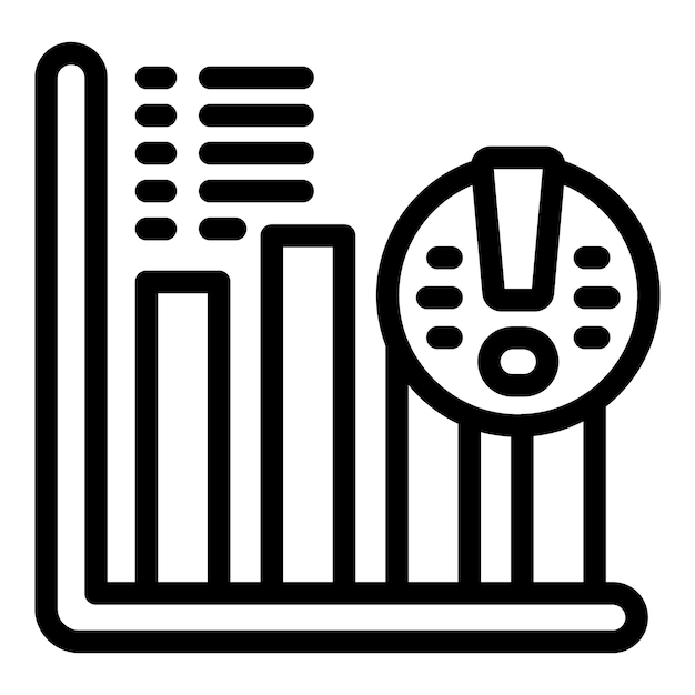 Vektor kreativer diagrammsymbol-umrissvektor arbeitslaptop-computersimulation