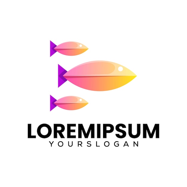 Vektor kreativer fisch-abstrakt-gradient-ikonen-logo-design