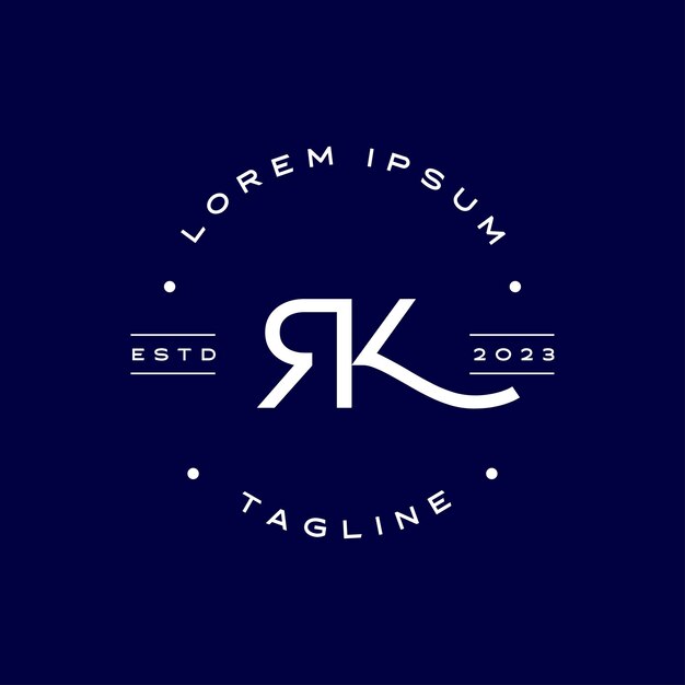 kreativer goldener Luxus RKKR ursprünglicher eleganter Buchstabenmonogramm Logo Vektorvorlage